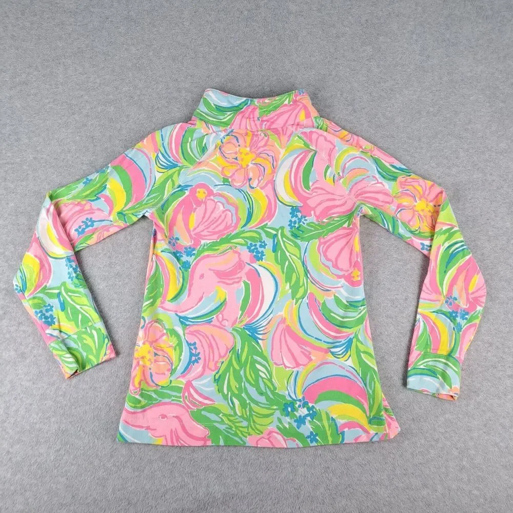 Lilly Pulitzer Skipper Popover Coat Jacket Women Small 1/2 Zip Floral - Picture 11 of 12